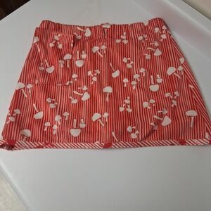 Vintage 60s Mushroom Skort Red Striped Cottagecore Mod Mini Retro Psychedelic